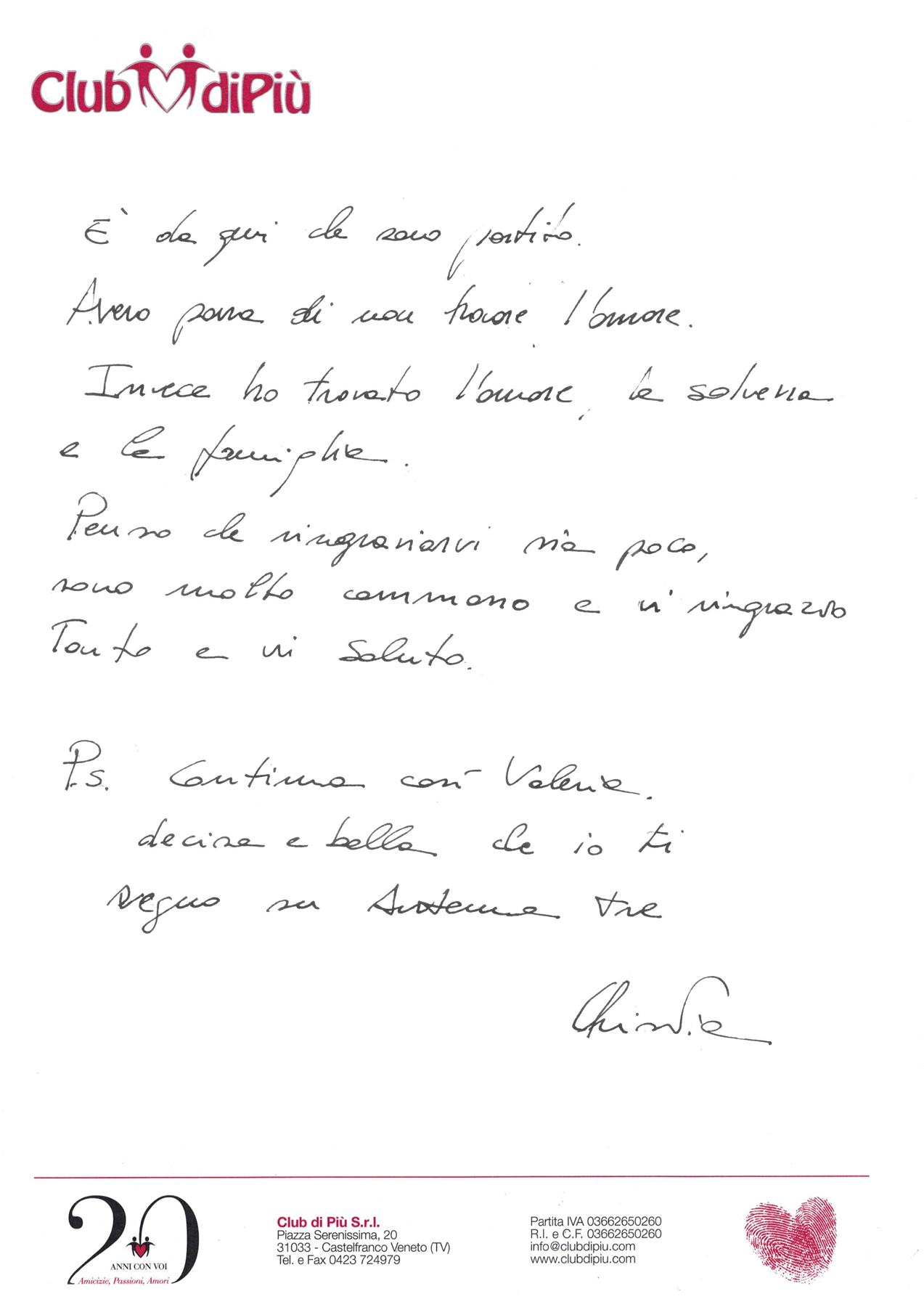 Testimonianza originale di Christian