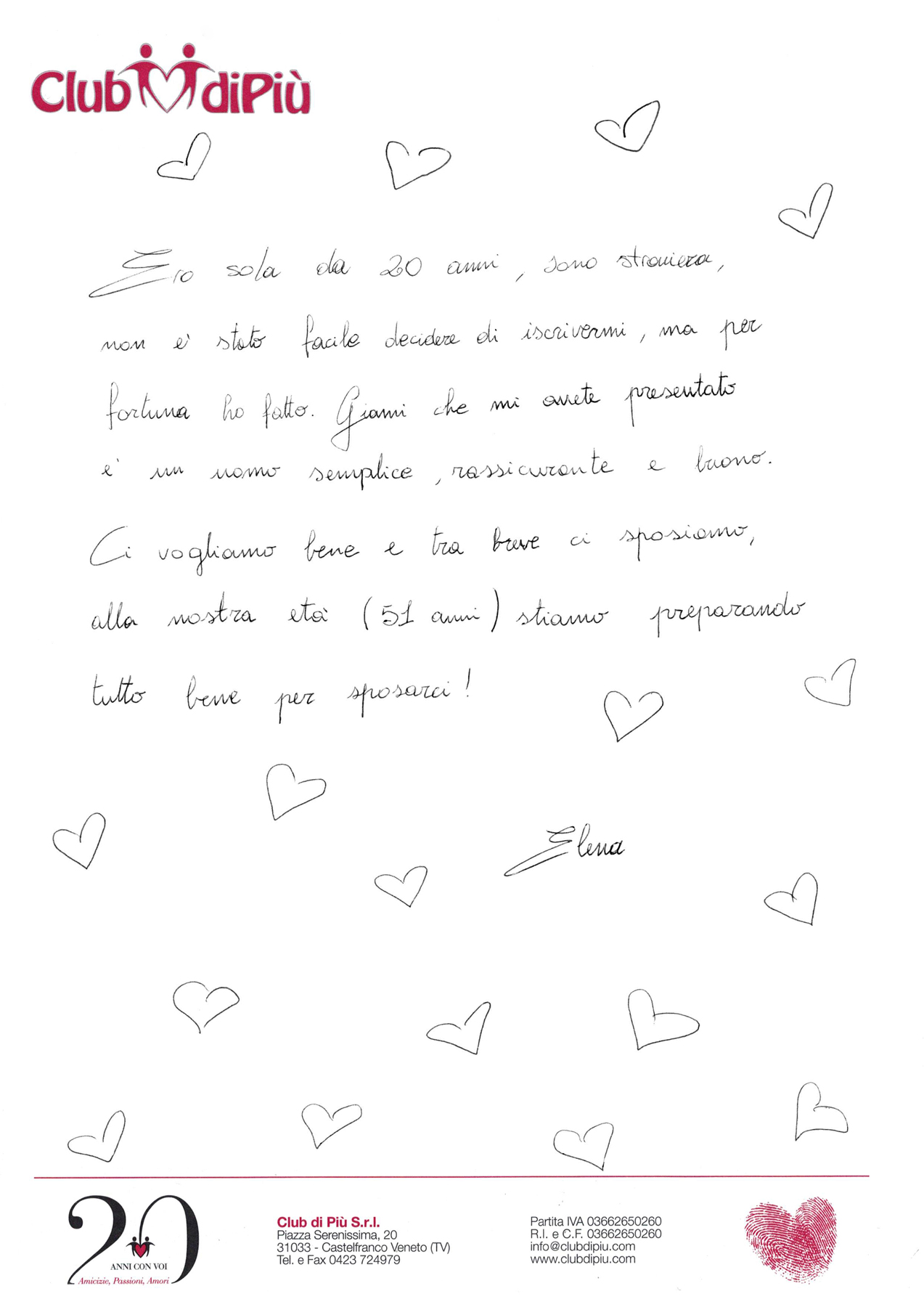 Testimonianza originale di Elena