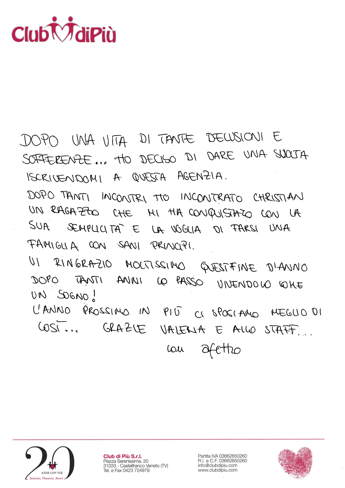 Testimonianza originale di Laura