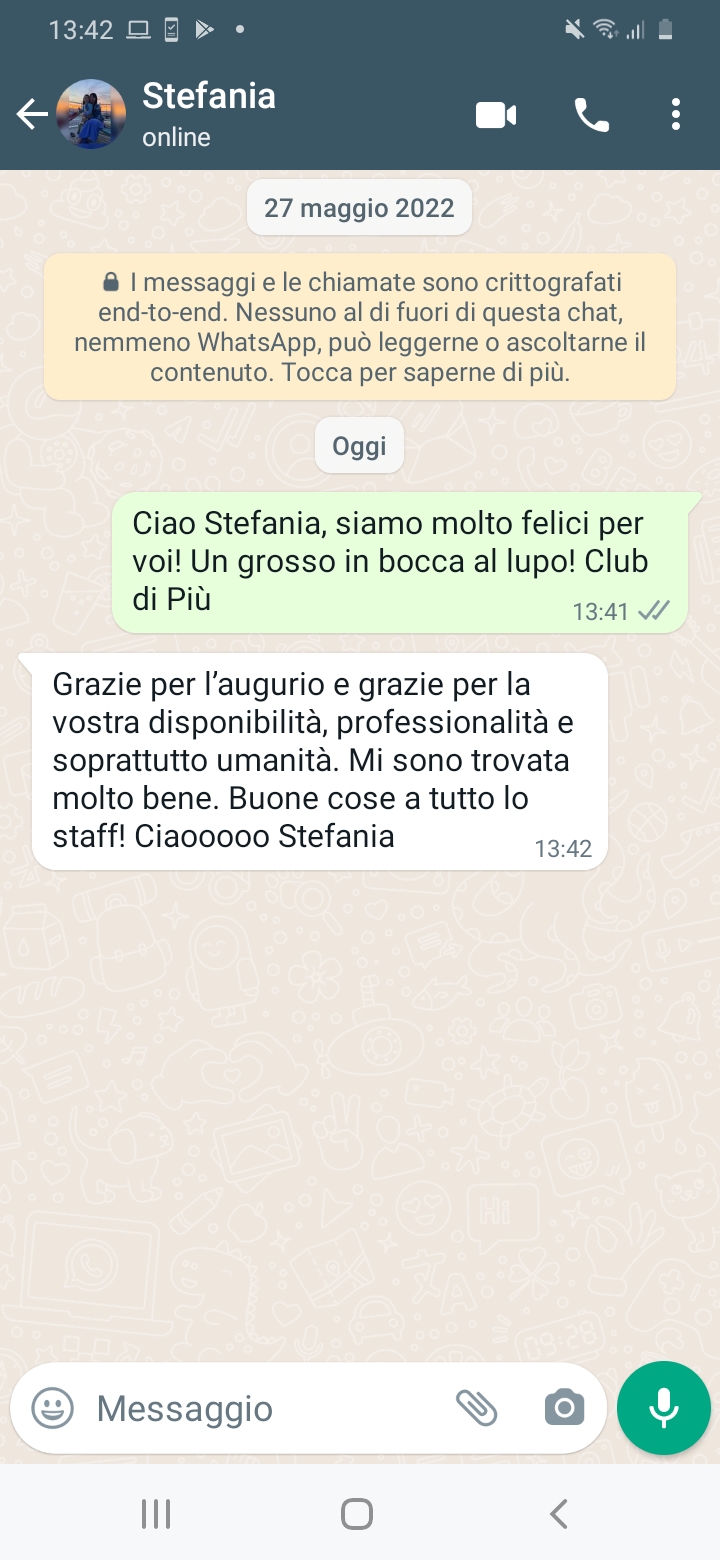 Testimonianza originale di Stefania